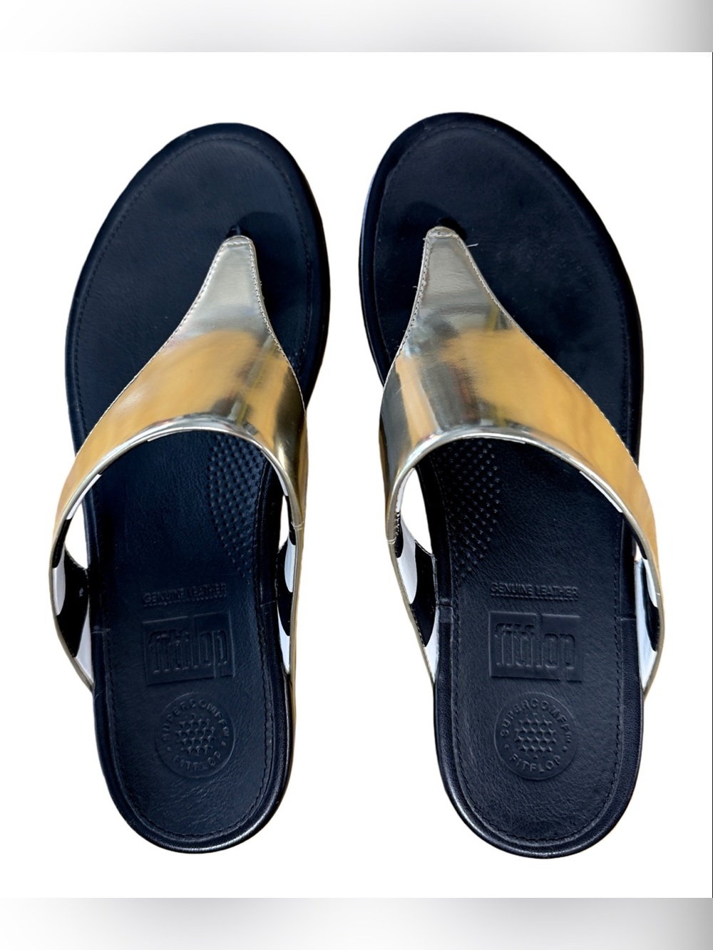 FitFlop Women's Banda sandals in a metallic gold color